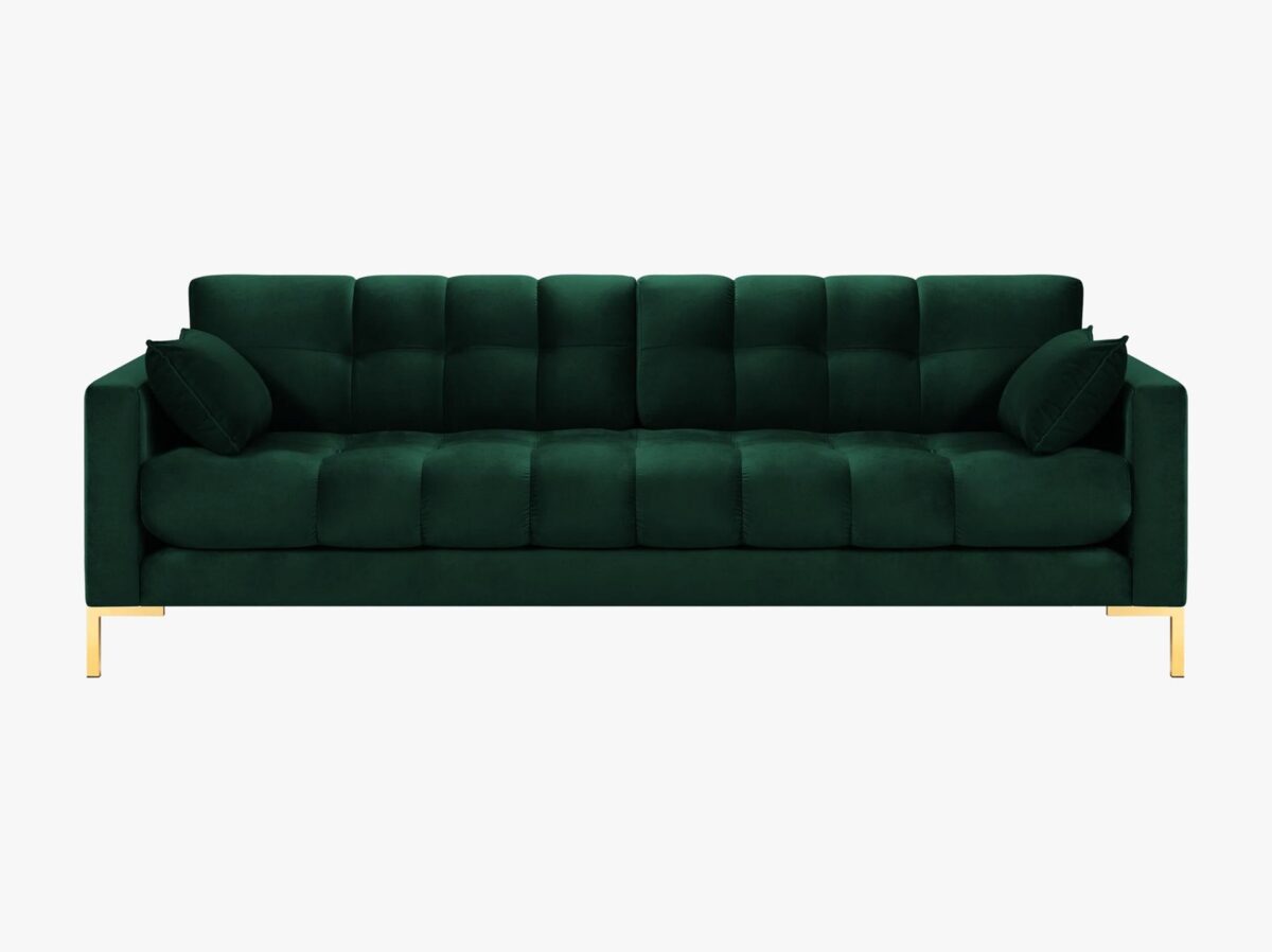 Divano 4 posti Mamaia in velluto Bluvel gambe oro – L217 cm - immagine 18