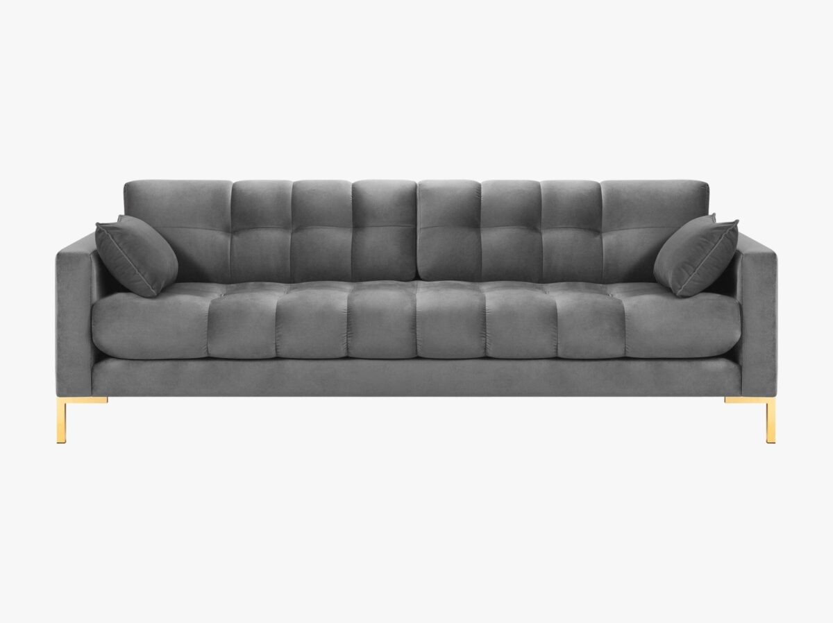 Divano 4 posti Mamaia in velluto Bluvel gambe oro – L217 cm - immagine 13