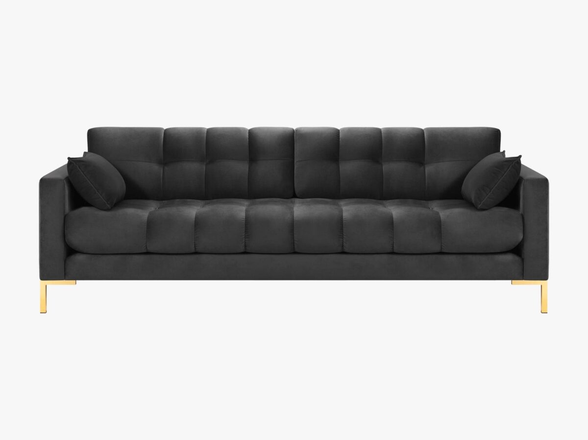 Divano 4 posti Mamaia in velluto Bluvel gambe oro – L217 cm - immagine 10