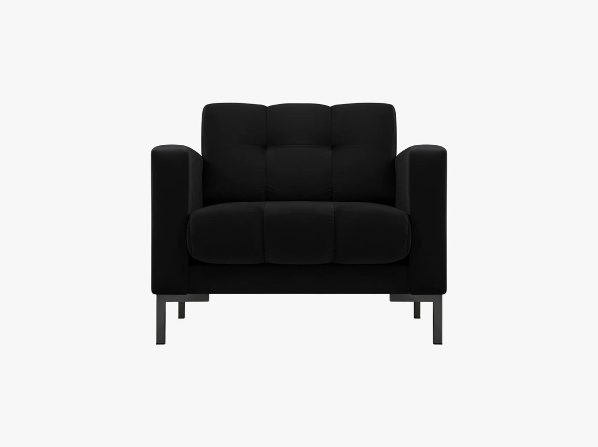 Poltrona Mamaia in velluto Bluvel gambe nere – L87 cm - immagine 18