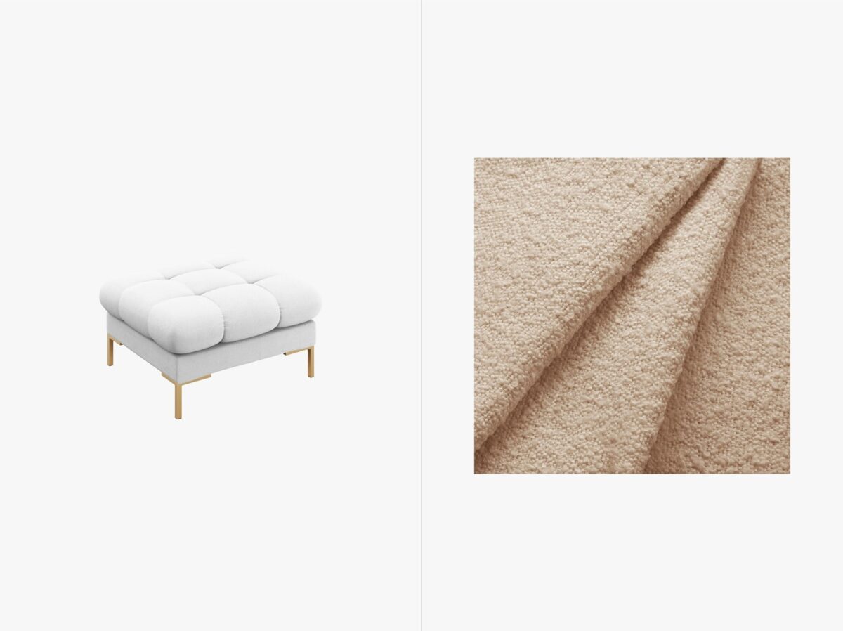 Pouf Mamaia in tessuto Bouclé gambe nere – 60×60 cm - immagine 7
