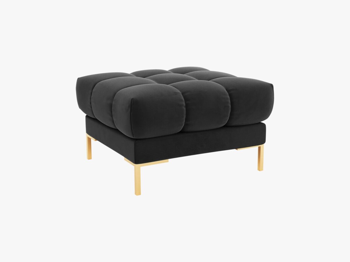 Pouf Mamaia in velluto Bluvel gambe oro – 60×60 cm - immagine 7