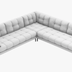 Divano angolare simmetrico Mamaia in tessuto Bouclé gambe nere – L256 cm
