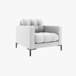 Poltrona Mamaia in tessuto Bouclé gambe nere – L87 cm