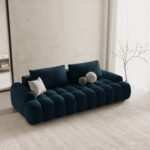 Divano letto Linz 4 posti con vano contenitore in velluto – L250 cm