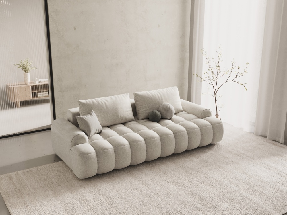 COS_04SF_193_F1_LINZ1-BG Divano letto Linz 4 posti con vano contenitore in tessuto strutturato – L250 cm - immagine 1