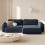 Divano angolare reversibile Tonale 4 posti con vano contenitore in tessuto strutturato – L262x149 cm