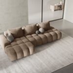 Divano angolare Linz 3 posti in velluto – L275x142 cm