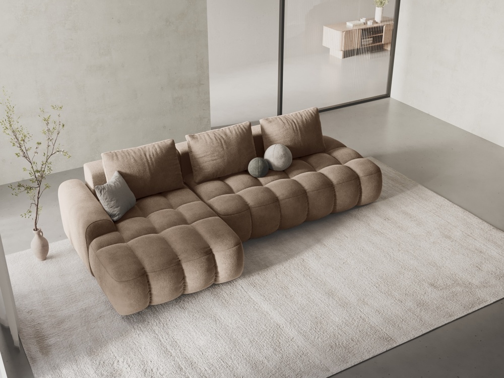 COS_LCFO_120_F1_LINZ2-BG Divano angolare Linz 3 posti in velluto – L275x142 cm - immagine 1