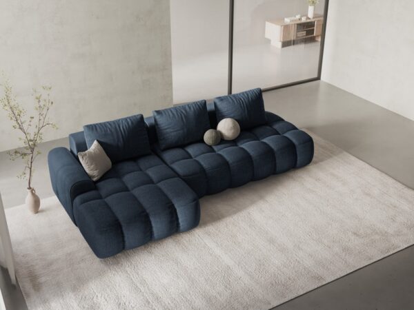 Divano angolare Linz 3 posti in tessuto strutturato – L275x142 cm