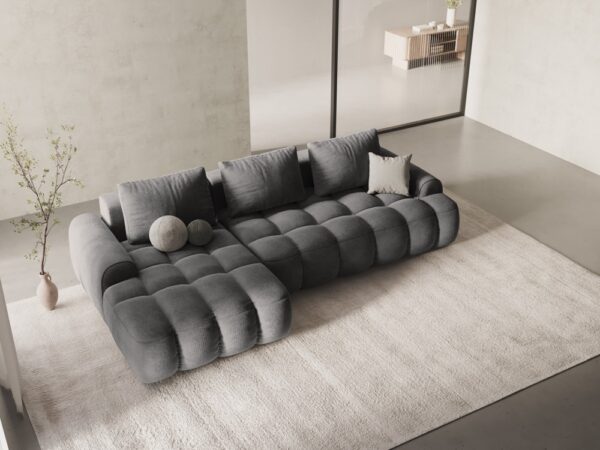 Divano angolare Linz 3 posti in velluto – L275x142 cm