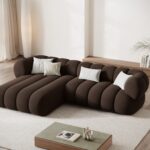 Divano angolare Koge 5 posti in velluto – L270x165 cm