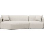 Divano angolare modulare Strino 3 posti in tessuto strutturato – L308x136 cm