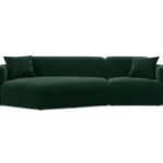Divano angolare modulare Strino 3 posti in velluto – L308x136 cm