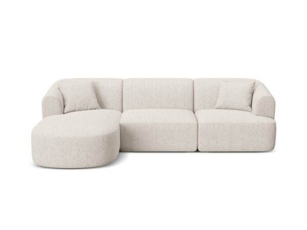 Divano angolare Campi 4 posti in tessuto strutturato – L256x156 cm