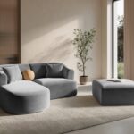 Divano angolare Campi 3 posti in velluto – L180x156 cm