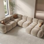 Divano angolare Loretto 5 posti in velluto – L345x250 cm