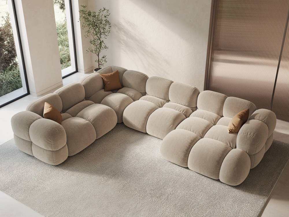 COS_UL_120_F1_LORETTO1-BG Divano angolare Loretto 5 posti in velluto – L345x250 cm - immagine 1