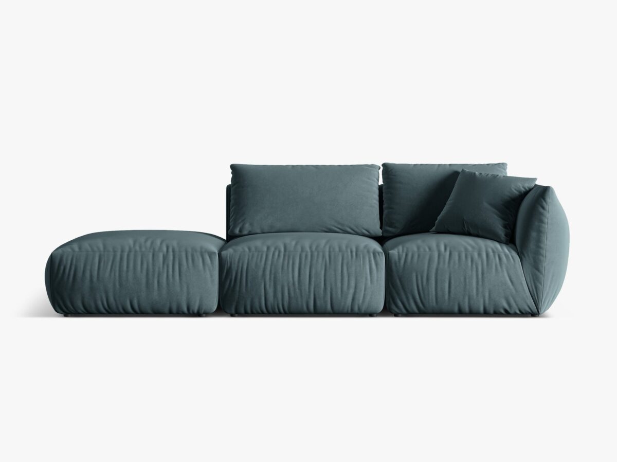 Divano modulare Chris 4 posti in tessuto effetto lino – L315 cm - immagine 12