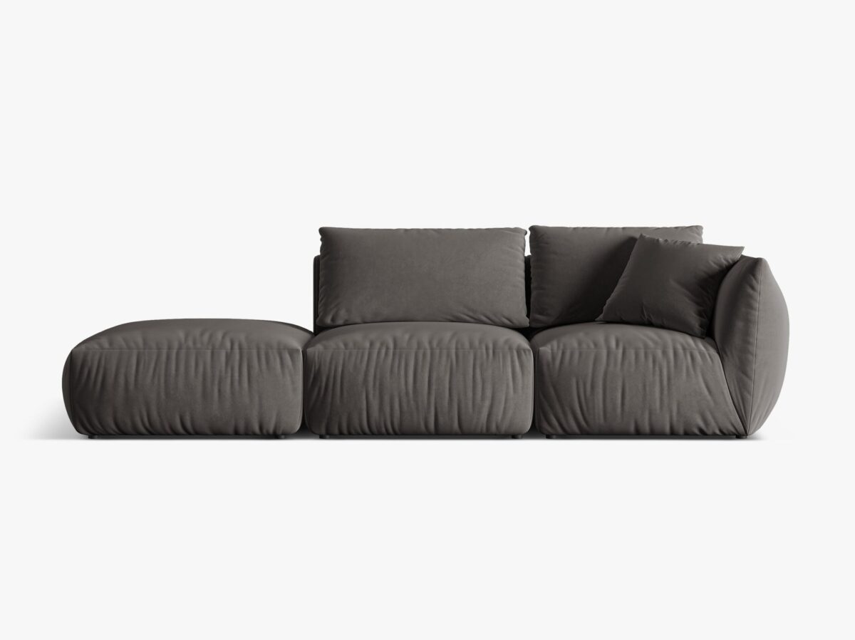Divano modulare Chris 4 posti in tessuto effetto lino – L315 cm - immagine 5
