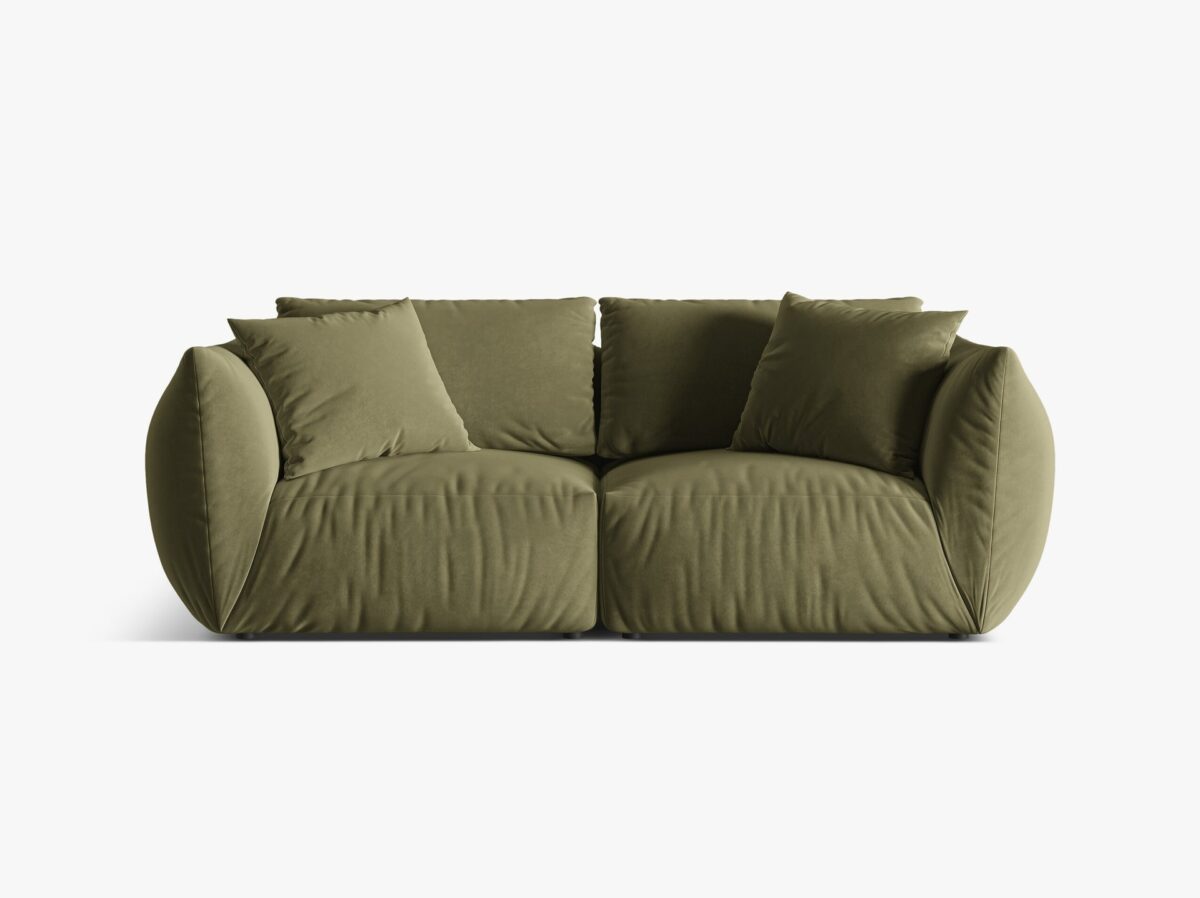 Divano modulare Chris 3 posti in tessuto effetto lino – L220 cm - immagine 9