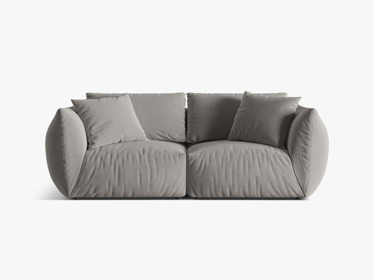 Divano modulare Chris 3 posti in tessuto effetto lino – L220 cm - immagine 10