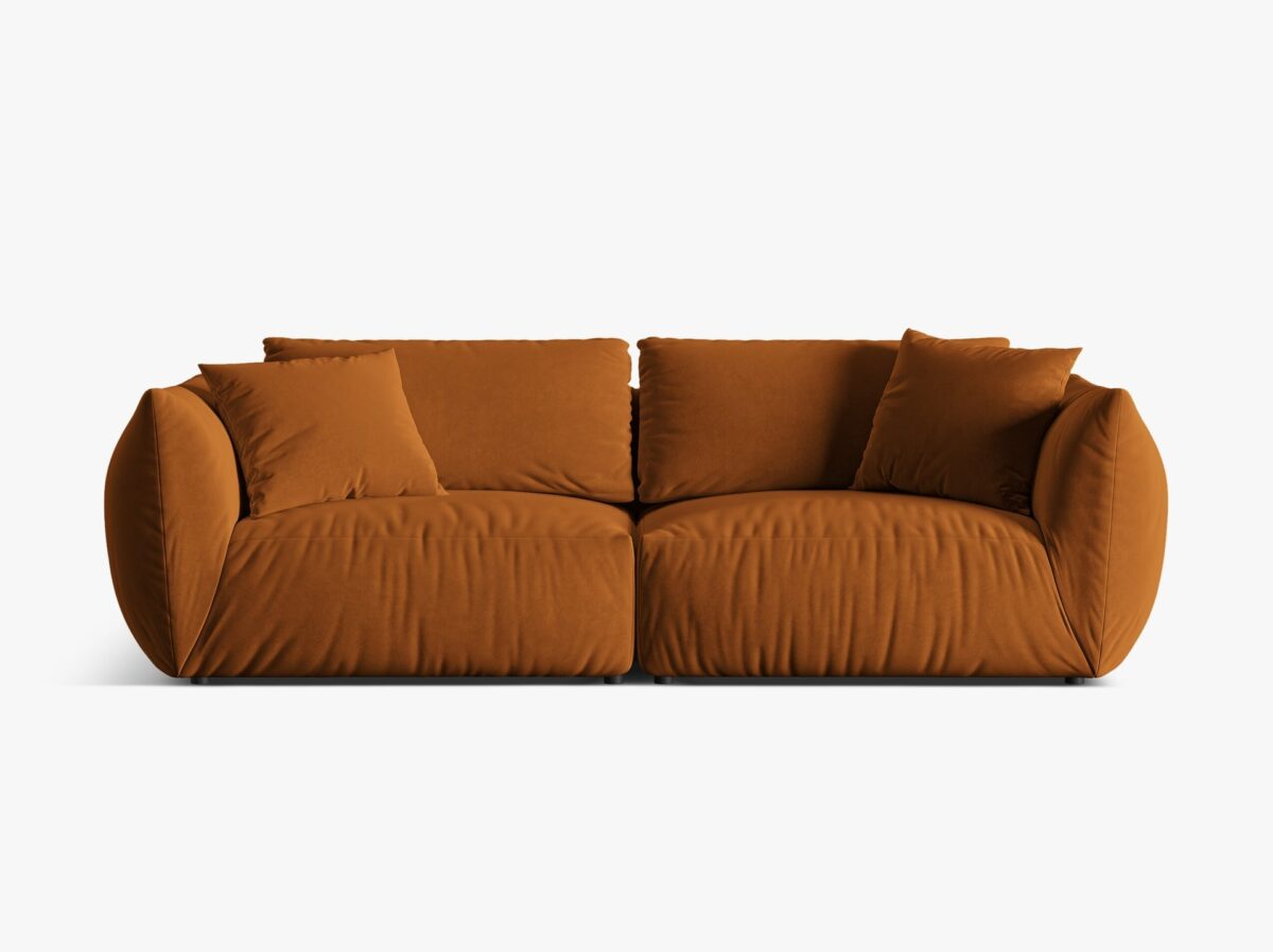 Divano modulare Chris 4 posti in tessuto effetto lino – L260 cm - immagine 6