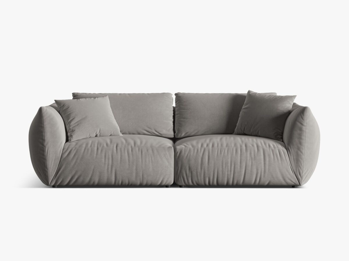 Divano modulare Chris 4 posti in tessuto effetto lino – L260 cm - immagine 5