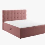 Letto boxspring Mamaia in velluto Bluvel con contenitore e testiera - 140x200 cm
