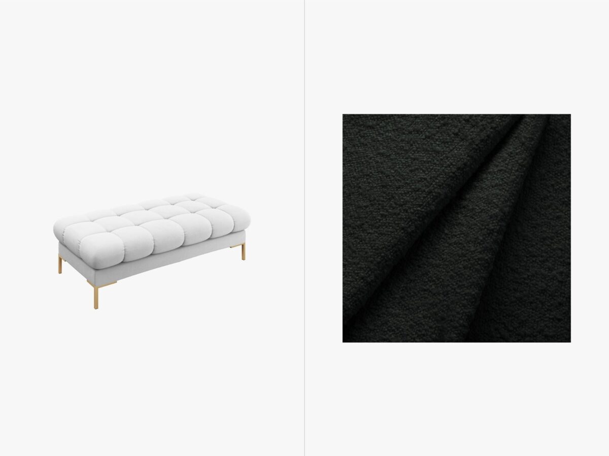 Panca Mamaia 2 posti in tessuto Bouclé gambe oro - L133cm - immagine 8