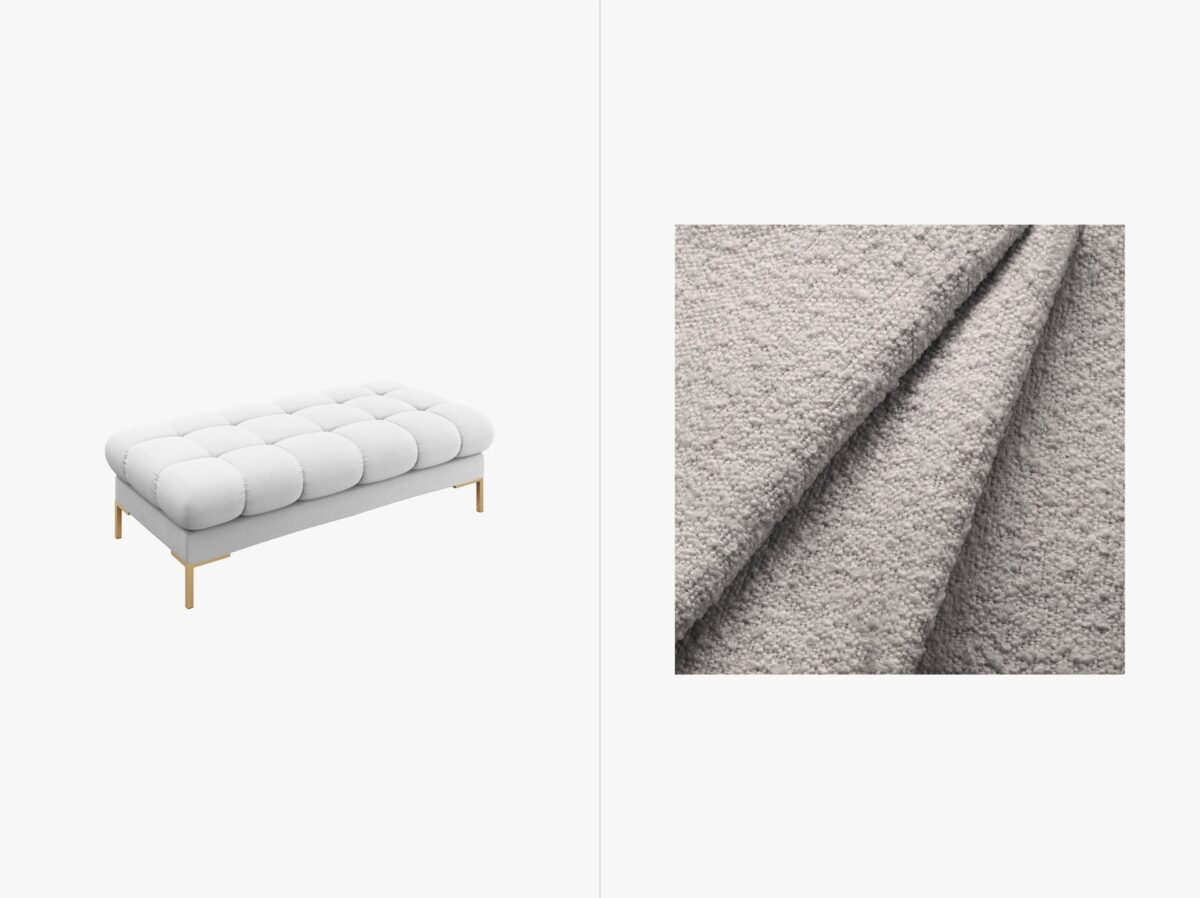 Panca Mamaia 2 posti in tessuto Bouclé gambe oro - L133cm - immagine 3