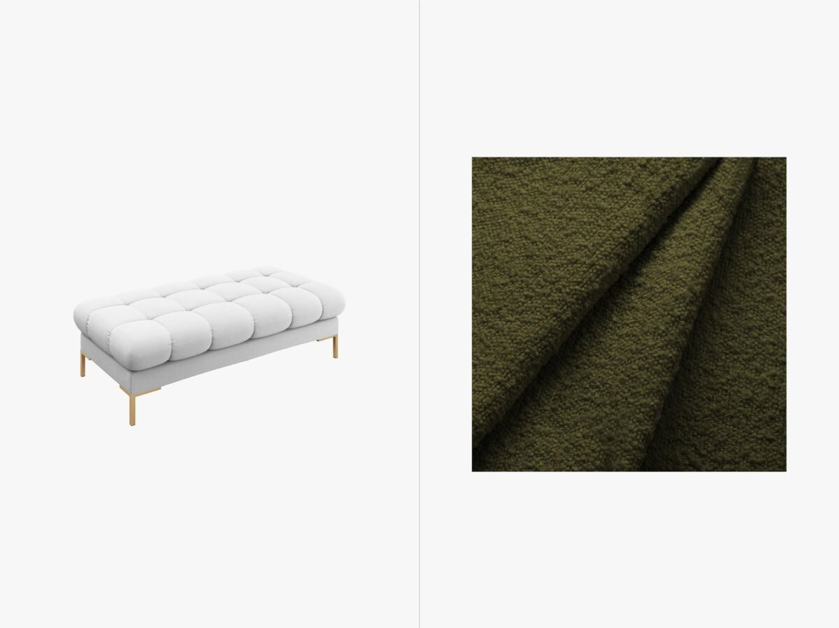 Panca Mamaia 2 posti in tessuto Bouclé gambe oro - L133cm - immagine 6