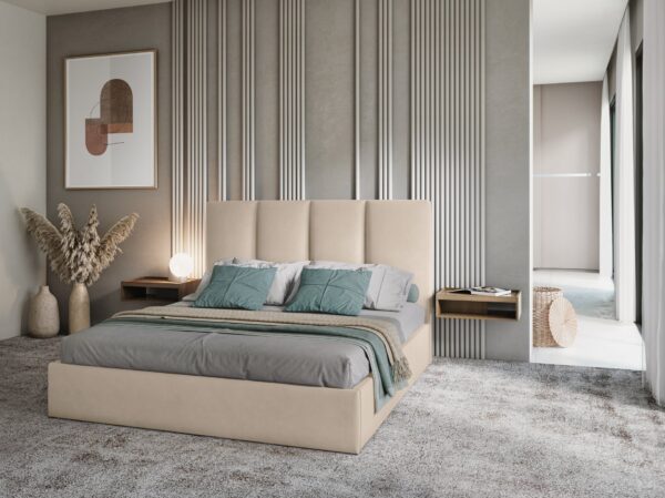 Letto Pyla in velluto Matt Velvet – 140x200 cm