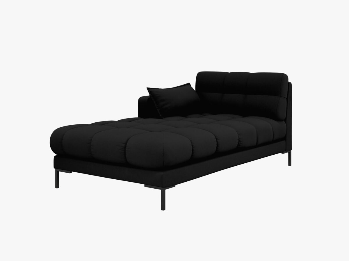 Chaise longue Mamaia 2 posti in tessuto strutturato Neve gambe nere - L185cm - immagine 9