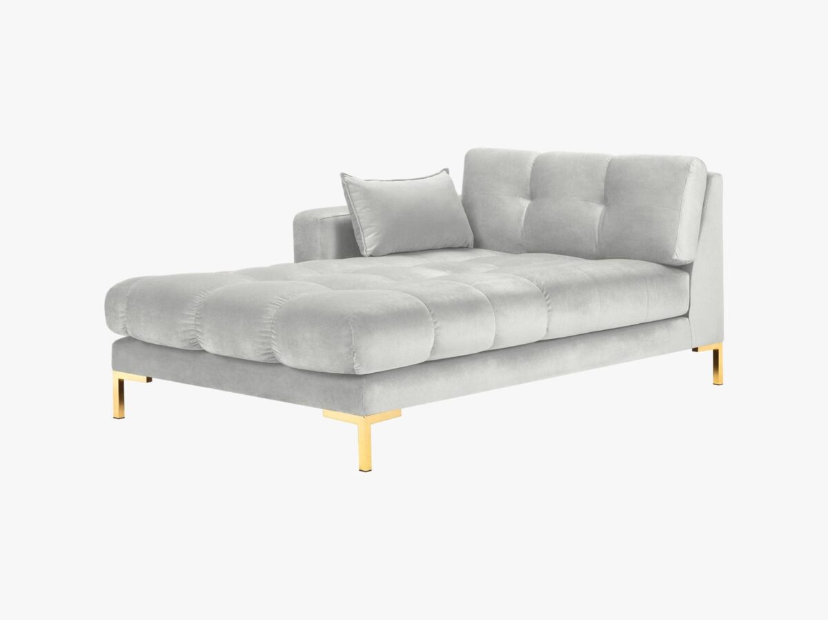 Chaise longue Mamaia 2 posti in velluto Bluvel gambe oro - L185cm - immagine 9