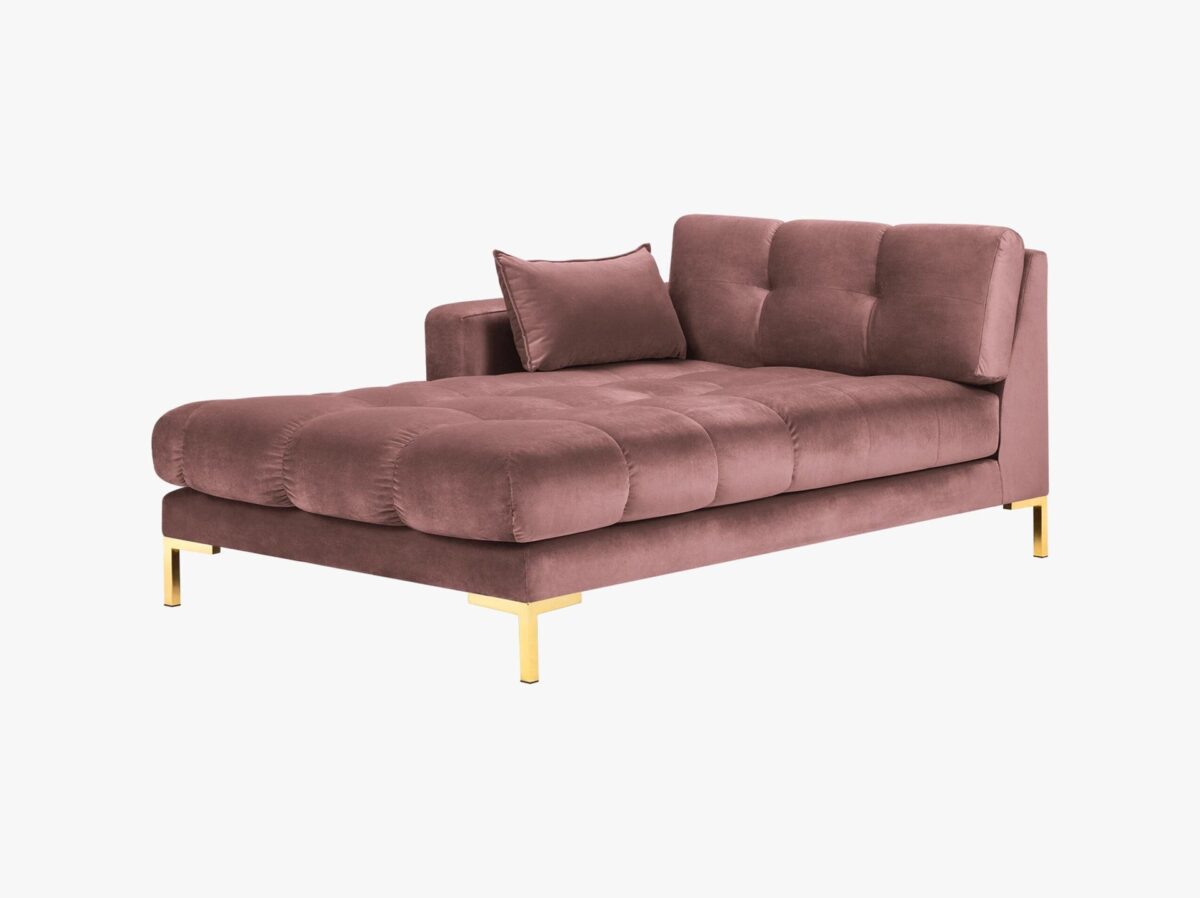 Chaise longue Mamaia 2 posti in velluto Bluvel gambe oro - L185cm - immagine 14