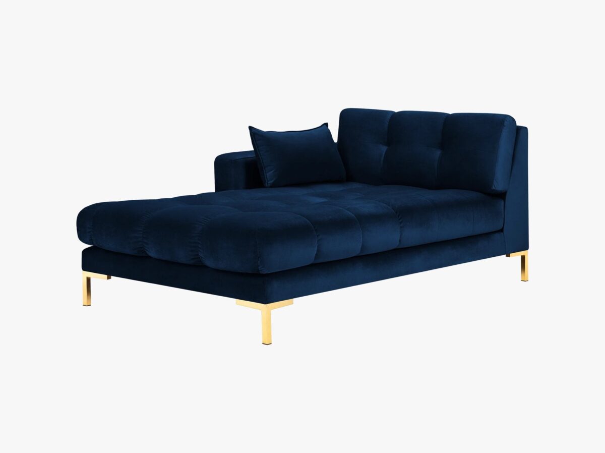 Chaise longue Mamaia 2 posti in velluto Bluvel gambe oro - L185cm - immagine 7