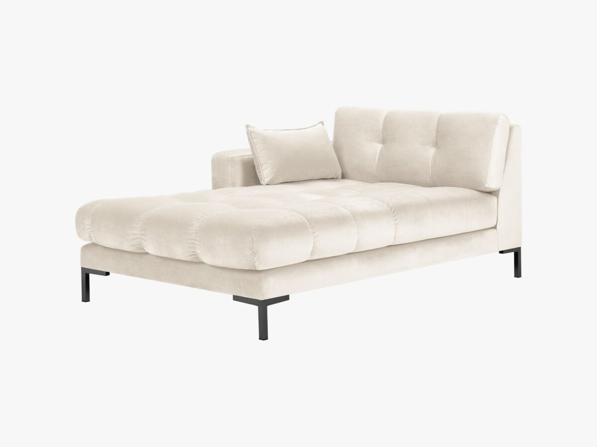 Chaise longue Mamaia 2 posti in velluto Bluvel gambe nere - L185cm - immagine 9