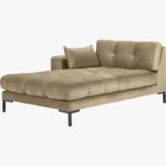 Chaise longue Mamaia 2 posti in velluto Bluvel gambe nere - L185cm