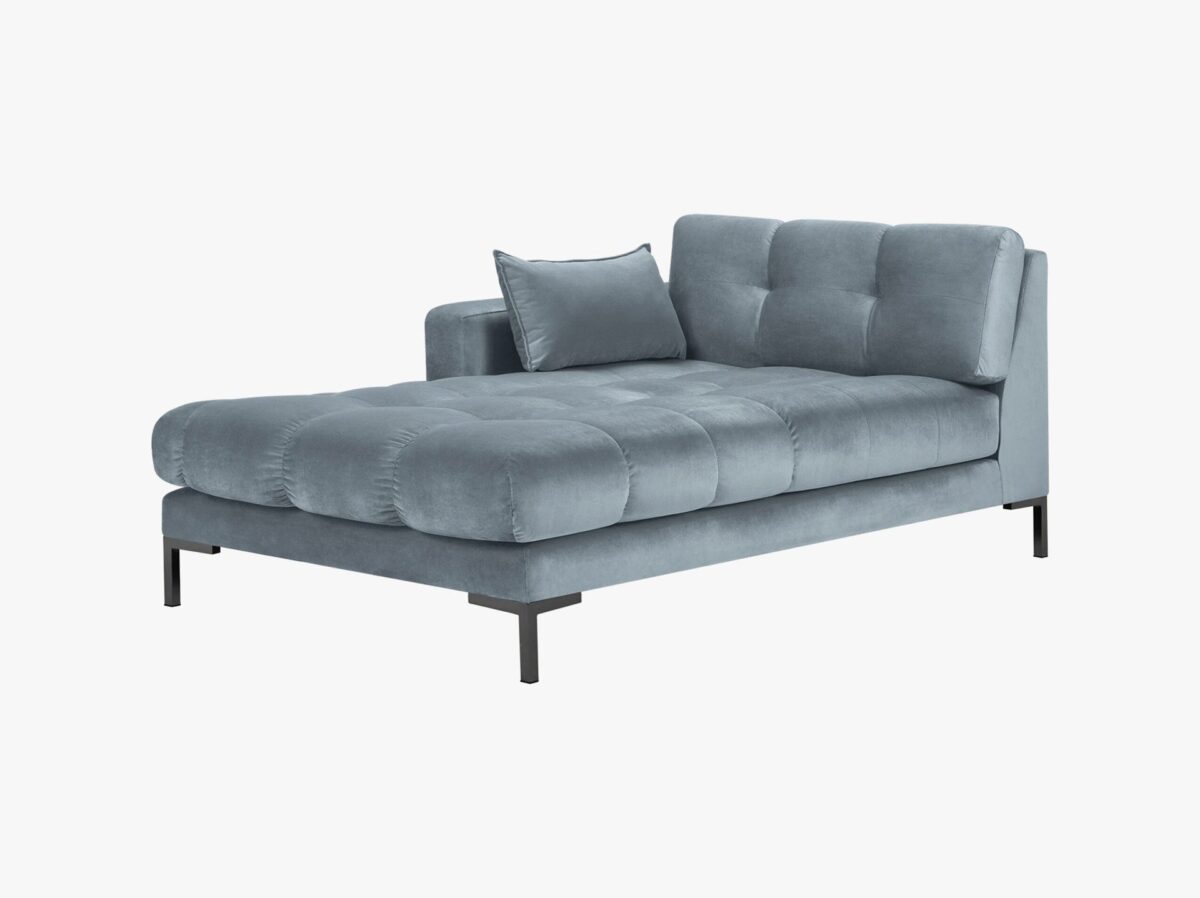 Chaise longue Mamaia 2 posti in velluto Bluvel gambe nere - L185cm - immagine 13