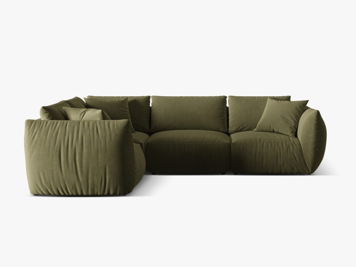Divano modulare angolare Chris in tessuto effetto lino – L295 cm - immagine 11