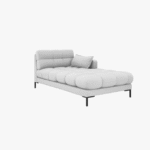 Chaise longue Mamaia 2 posti in tessuto Bouclé gambe nere - L185cm