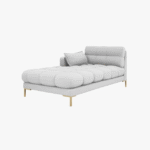 Chaise longue Mamaia 2 posti in tessuto Bouclé gambe oro - L185cm