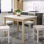 Tavolo Adam in MDF effetto rovere Cremona Torro e piano laminato color cashmere – 100x60 cm