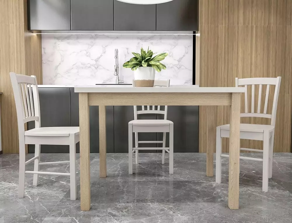 foto_add-10457 Tavolo Adam in MDF effetto rovere Cremona Torro e piano laminato color cashmere – 120x68 cm - immagine 1