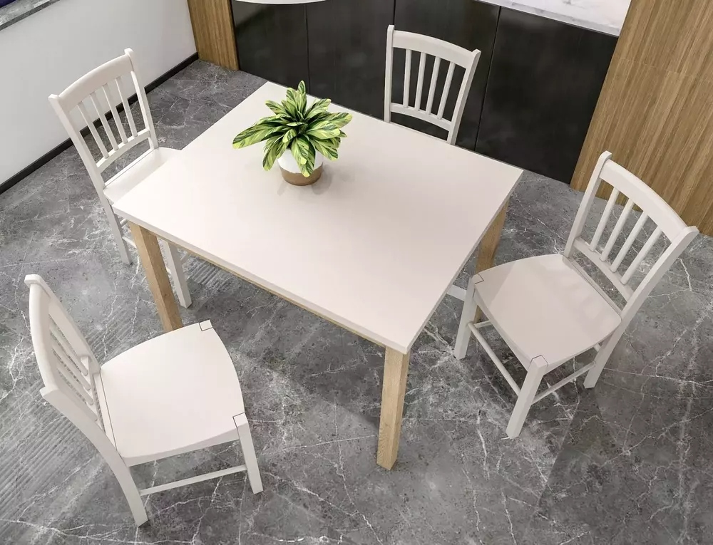 foto_add-10469 Tavolo Adam in MDF effetto rovere Cremona Torro e piano laminato color cashmere – 90x65 cm - immagine 1