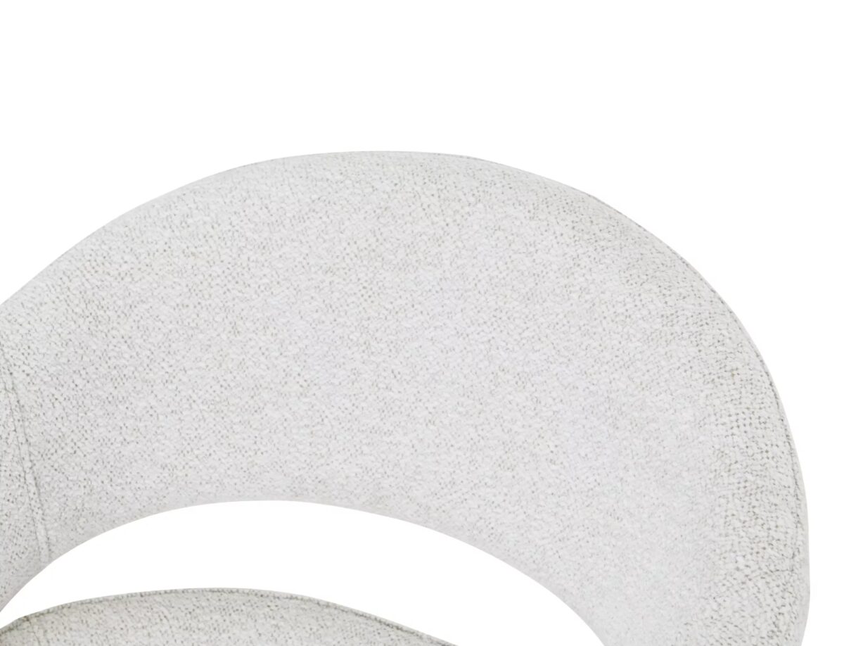 Sedia Borgo Raven in tessuto beige con struttura in metallo nero opaco e seduta girevole auto-return – 58x87 cm - immagine 6