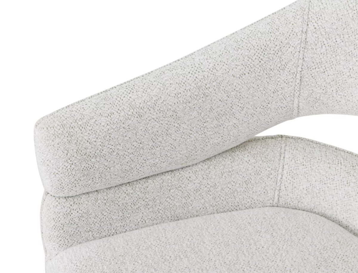 Sedia Borgo Raven in tessuto beige con struttura in metallo nero opaco e seduta girevole auto-return – 58x87 cm - immagine 7
