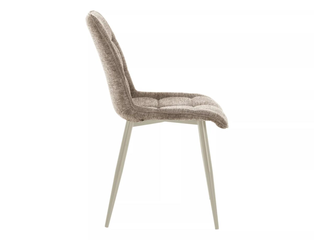 Sedia Chic Brego in tessuto beige Brego 34 con struttura in metallo color cashmere – 50x88 cm - immagine 4