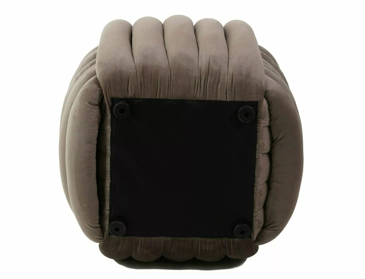 Pouf Bruni Velvet in velluto color beige scuro – 45x45x42 cm - immagine 3